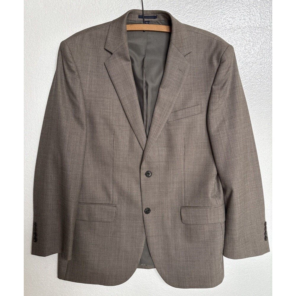 Mens JOS. A. BANK Stretch Wool Brown Houndstooth Tailored Fit Sport Coat Sz 41R